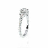 2ct Round Cut Diamond Engagement Ring Petite Round Accents 14k White Gold Finish