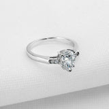 1.4ct Pear Cut Diamond Engagement Ring Accents Solitaire 14k White Gold Finish