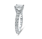 2Ct Round Cut Diamond Solitaire with Accents Engagement Ring 18K White Gold Over