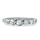 0.75ct Round Cut Diamond Wedding Ring Band Braided Design 14k White Gold Finish