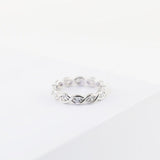 1ct Round Cut Moissanite Infinity Full Eternity Women Band 14k White Gold Plated