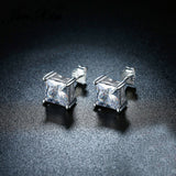 1.5ct Princess Cut VVS1D Diamond Solitaire Stud Earrings 14k White Gold Finish