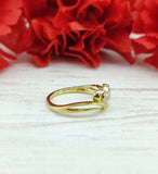 0.4ct Round Cut Moissanite Love Heart Engagement Ring 14k Yellow Gold Plated