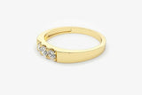 1.2ct Engagement Ring Round Cut Diamond Solitaire Trilogy 14k Yellow Gold Finish