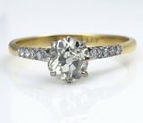 1.5Ct Round Diamond Petite Slim Solitaire Engagement Ring 14K Yellow Gold Finish