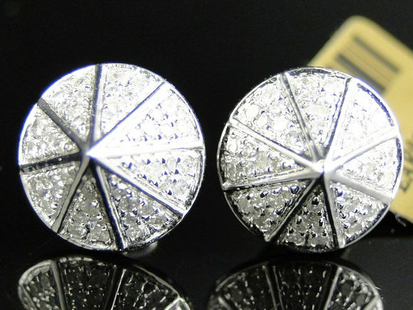 0.8ct Round Cut VVS1D Diamond Cone Shape Spike Stud Earrings 14k White Gold Over