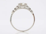 1.52ct Round Cut Diamond Engagement Ring Vintage Art Deco 14k White Gold Finish