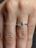 0.5ct Heart Cut Simulated Diamond Two Stone Open Ring 14k White Gold Plated