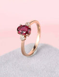 1ct Oval Cut Pink Ruby Engagement Ring Cluster Solitaire 14k Rose Gold Finish