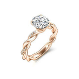 Infinity Twisted Rope Engagement Ring 1.2ct Round Cut Diamond 14k WhiteGold Over