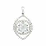 4.5ct Diamond Pendant Round Cut Brilliant Halo Eye 14k WhiteGold Finish NO CHAIN