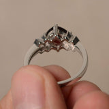 2ct Cushion Cut Red Garnet Proposal Wedding Engagement Ring 18k WhiteGold Finish