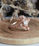 1.2ct Round Cut Diamond Engagement Ring 14k Rose Gold Finish Cocktail Vintage