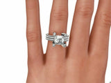 5Ct Princess Cut Diamond Unique Solitaire Engagement Ring 14K White Gold Finish