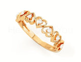 0.6ct Round Cut Moissanite Open Heart Women Wedding Band 14k Yellow Gold Plated