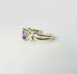 2ct Round Purple Amethyst Engagement Ring 14k Yellow Gold Finish Knot Split Band