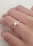 1ct Heart Simulated Diamond Five Stone Engagement Ring 14k Yellow Gold Plated