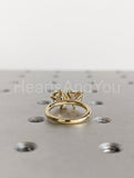 2ct Heart & Pear Cut Simulated Diamond Toi Et Moi Ring 14k Yellow Gold Plated