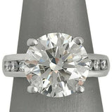 2.6Ct Round Cut Diamond Solitaire Accented Engagement Ring 14K White Gold Finish