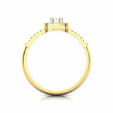 1.6ct Engagement Ring Round Cut Diamond Split Shank Halo 14k Yellow Gold Finish