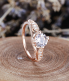 1.2ct Round Cut Diamond Engagement Ring 14k Rose Gold Finish Accents Solitaire