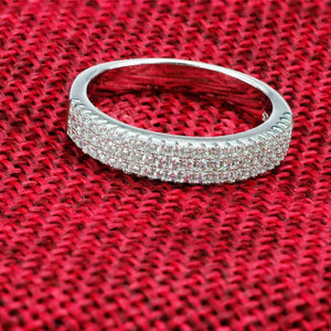 4Ct Round Cut Diamond Cluster Half Eternity Wedding Band 14K White Gold Finish