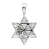 4Ct Round Cut DVVS1 Diamond Star of David Pendant 14K White Gold Finish NO CHAIN