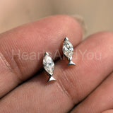 0.5ct Marquise Simulated Diamond Fish Ear Stud Earrings 14K Yellow Gold Plated