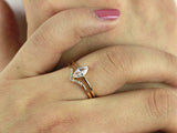 1.5ct Marquise Diamond Engagement Ring Solitaire Bridal Set 14k Yellow Gold Over