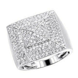 4.2Ct Round Cut Diamond Iced Stylish Men Engagement Ring 18K White Gold Finish