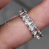 2.5ct Oval Simulated Diamond Full Eternity Wedding Band 14k White Gold Plated