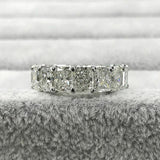 6.5Ct Radiant Cut Diamond Women Wedding Band 14K White Gold Finish Full Eternity