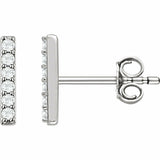 0.6ct Round Cut Diamond Vertical Bar Drop Earrings Women 14k White Gold Finish