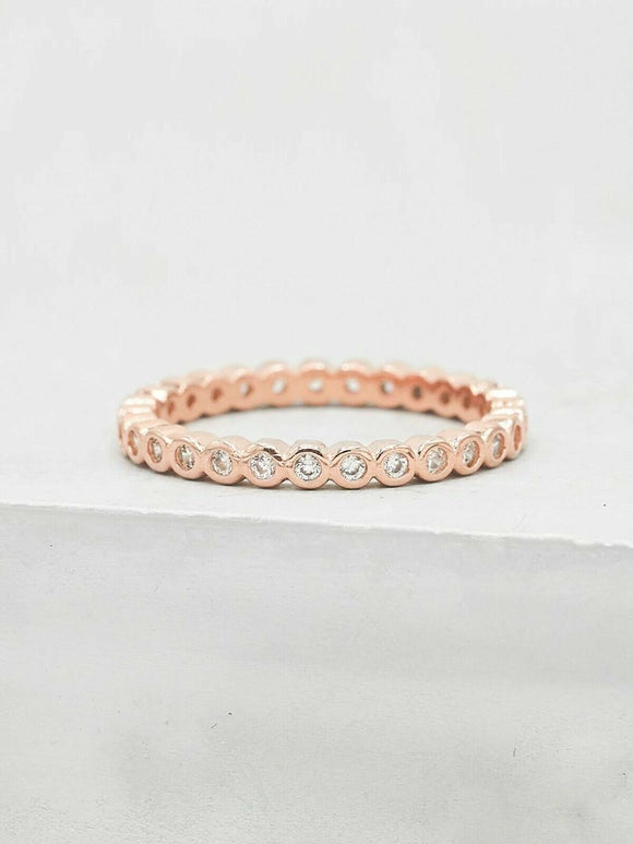 1ct Wedding Ring Band Round Cut Diamond Full Eternity 14k Rose Gold Finish