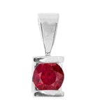 1ct Round Cut Pink Ruby Unique Design Pendant 14k White Gold Finish NO CHAIN