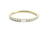 3/4 Eternity Wedding Band 1.2ct Baguette Cut VVS1 Diamond 14k Yellow Gold Finish