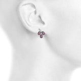 2.3ct Drop Earrings Oval Cut Red Garnet Berry Fruit 14k White Gold Finish