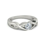 0.5Ct Round Cut Diamond Reverse Split Band Solitaire Ring 14K White Gold Finish