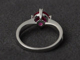 1ct Round Cut Pink Ruby Engagement Ring 14k White Gold Finish 4 Prong Solitaire