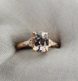 2.3ct Cushion Cut Morganite Engagement Ring Diamond Accents 14k Rose Gold Finish