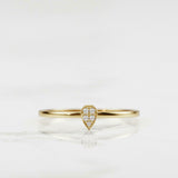 Dainty Minimalist Engagement Ring 0.15ct Round Cut Diamond 14k YellowGold Finish