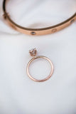 1.85ct Oval Cut Diamond Engagement Ring East West Solitaire 14k Rose Gold Finish