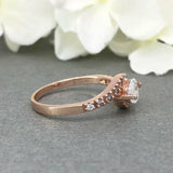 Accents Solitaire Engagement Ring 1ct Oval Cut VVS1 Diamond 14k Rose Gold Finish