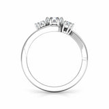 1.5Ct Round Cut VVS1/D Diamond Three Stone Engagement Ring 14K White Gold Finish