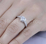 1ct Heart Simulated Diamond Solitaire with Accents Ring 14k White Gold Plated