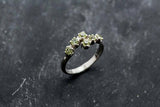 1.2ct Engagement Ring Round Cut Green Peridot Bypass 14k White Gold Finish