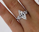 4Ct Marquise Cut Diamond Vintage Art Deco Engagement Ring 14K White Gold Finish