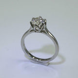 1ct Round Cut VVS1D Diamond Engagement Ring Flower Solitaire 14k White Gold Over