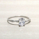 1.5ct Oval Cut Diamond Engagement Ring Twist Accent Solitaire 14k WhiteGold Over