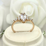 1.4ct Engagement Ring Marquise Cut Diamond Solitaire Petite 14k Yellow Gold Over